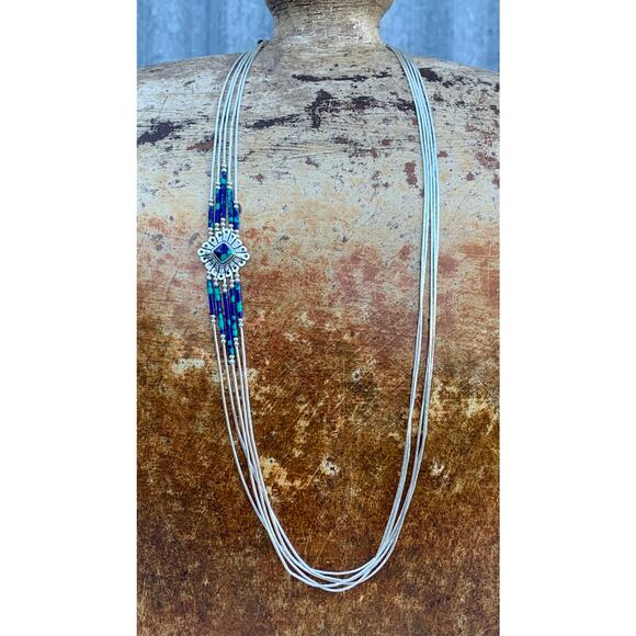 Sterling Liquid Silver Southwestern Necklace by STC - Picture 6 of 7